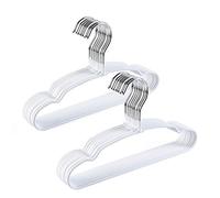 Amber Home - Colgadores de bebé (30 cm, 20 unidades), alambre de metal resistente y revestimiento blanco mate (blanco mate)