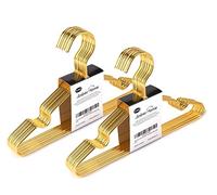 Amber Home - Paquete de 20 Perchas Metal Resistente, 30,5 cm, Ahorro de Espacio, para Ropa de niños pequeños, Abrigos y Pantalones, Dorado