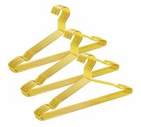 Amber Home Paquete de 30 Perchas de Metal Fuerte Dorado Brillante de 17 Pulgadas, Perchas Doradas Resistentes, Perchas estándar para Chaquetas, Camisas, Vestidos (Dorado, 30)
