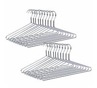 Amber Home Paquete de 30 perchas de metal resistente para camisas, perchas de acero inoxidable con cromo pulido, colgador de alambre de metal plateado de 17 pulgadas