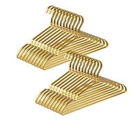 Amber Home Perchas de Aluminio Dorado Mate, Paquete de 20 Unidades, 16.5 Pulgadas, Extra Suaves y duraderas, Perchero de Metal Ligero y Resistente para Chaqueta, Pantalones, Pantalones