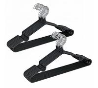 Amber Home Perchas de Metal Resistentes para Abrigos, Camisas, Faldas, Chaquetas, con Revestimiento de Goma Negra Antideslizante, sin pegarse, con Muescas Redondas, Paquete de 20