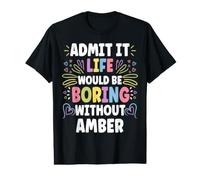 Amber Personalized Name Funny Cute Custom Amber Name Camiseta gráfica económica