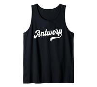 Amberes Retro Cursiva Script Amor Belgium City Pride Camiseta sin Mangas