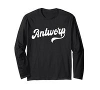 Amberes Retro Cursiva Script Amor Belgium City Pride Manga Larga