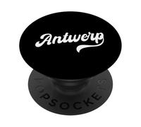 Amberes Retro Cursiva Script Amor Belgium City Pride PopSockets PopGrip Adhesivo