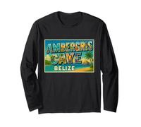 Ambergris Caye Belice Vintage Travel Souvenir Art Graphic Manga Larga