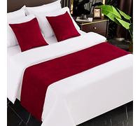 AMBERIS Camino De Cama Rojo, Bufanda De Cama Moderna De Chenilla Suave Que No Se Decolora