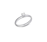 Amberta Anillo Compromiso para Mujer en Oro Blanco 9k Diamantes de Laboratorio 0.16 Quilates| Anillo Oro Blanco y Diamante | Anillo Compromiso Diamante, Color F Y Pureza VS1: Anillo Diamante Talla 11