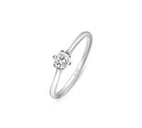 Amberta Anillo Compromiso Plata Ley 925 | Anillo de Pedida Solitario | Anillo Diamante Simulado Talla 18