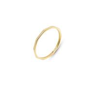 Amberta Anillo para Mujer en Oro de 9 Quilates Fabricado en Italia, Anillos de Oro Fino Pulgar Apilable Minimalista Ancho 1 mm: Anillo Geométrico 9K Talla 12