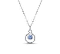 Amberta Lumini Collar con Colgante para Mujer en Plata de Ley 925 con Piedra de Nacimiento Simulada: Diciembre Piedra de Nacimiento Simulada Tanzanita Circonita