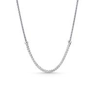 Amberta Lumini Collar Tennis para Mujer en Plata de Ley 925 con Circonita Cúbica 2.4mm: Collar Tennis Pop Corn de Plata