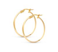 Amberta Pendientes Aro de Oro 9 14 Quilates para Mujer, Aros de Oro Finos Lisos, 10mm 15mm 20mm 25mm, Fabricados en Italia: 9K 25 mm