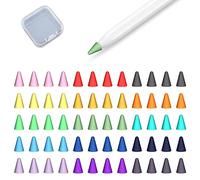 AmberVec Paquete de 60 fundas para Apple Pencil de 2ª generación y 1ª generación, compatibles con punta de lápiz Apple, cubierta antideslizante para puntas de silicona, resistente a la luz, multicolor