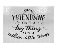 Ambesonne Rompecabezas con texto en inglés «Our Friendship is Not a Big Thing Its Many Little Things», actividad divertida de calidad reliquia para la familia, cartón duradero, 1000 piezas, blanco y