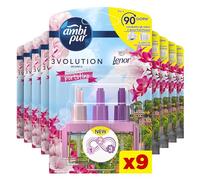 Ambi Pur 3 Volution - Ambientador para ambientes, 9 recargas para difusor eléctrico, fragancia Portofino, tecnología elimina olores, hasta 90 días de perfume por recarga
