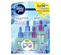 Ambi Pur 3Volution Ambientador para ambientes, 2 recargas para difusor eléctrico, fragancia Lenor despertar primavera, tecnología elimina olores, hasta 90 días de perfume por recarga