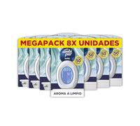 Ambipur Ambientador Para Baño 1 Pack (8 unidades x 50 dias) Fragancia Aroma A Limpio, Elimina y Previene De Malos Olores En El Cuarto De Baño, Mega Pack
