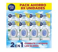Ambipur Ambientador Para Baño 1 Pack (8 unidades x 50 dias) Fragancia Aroma A Limpio, Elimina y Previene De Malos Olores En El Cuarto De Baño, Mega Pack