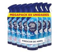 Ambipur Despertar Primaveral Ambientador En Spray 185ml x 8, Con Una Fragancia El Doble De Duradera Que Elimina Olores Y Deja Un Aroma Fresco Y Ligero