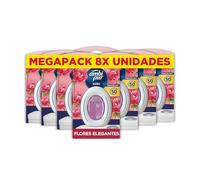 Ambi-Pur Ambientador baño continuo – 8 x 45 días – Elimina y previene – Flores Elegantes – Mega Pack
