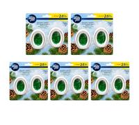 Ambi Pur Baño Ambientador Pino Pack de 5 duplos, Ambientador para Baño 2 en 1, Fragancia Pino Fresco, Hasta 90 Días