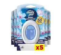 Ambi Pur Baño nubes de algodón, desodorante para ambientes de acción continua, eliminación y prevención de olores, 5 unidades