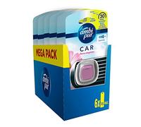Ambipur Car Ambientador Coche, Difusor (6 x 2ml), Elimina y Previene los Malos Olores, Fragancia Flores Elegantes, Mega Pack