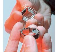 Ambi Ring Magic Tricks Circle or Square Magic Magician Accessories Close Up Street Optical Illusions Gimmicks Props (plata)