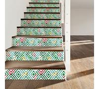 Ambiance - Adhesivo adhesivo para escaleras con azulejos de cemento (2 tiras de 30 x 105 cm), diseño de escalera de azulejos de cemento