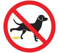 Ambiance - Adhesivo adhesivo para letreros de señalización autoadhesiva para perros (prohibido, señalización, laminado, resistente al agua y a las U - No dejar que los perros orinen redondos - 10 cm