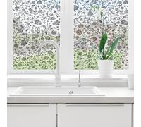 Ambiance - Adhesivo Adhesivo para Ventana antimirada, diseño de Flores, Color Negro