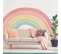 Ambiance - Adhesivo decorativo (75 x 60 cm), diseño de arco iris, color pastel