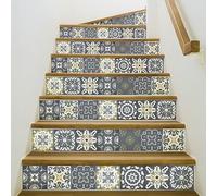 Ambiance - Adhesivo decorativo para escaleras de azulejos de cemento (2 tiras de 15 x 105 cm)