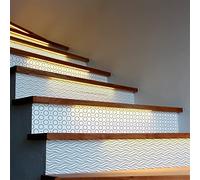 Ambiance - Adhesivo decorativo para escaleras de azulejos de cemento, 2 tiras de 15 x 105 cm