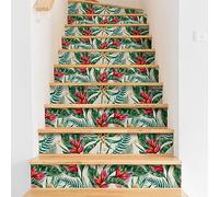Ambiance - Adhesivo decorativo para escaleras de azulejos de cemento (2 tiras de 26 x 90 cm), diseño de escalera de baldosas de cemento