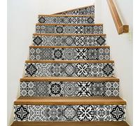 Ambiance - Adhesivo decorativo para escaleras de azulejos de cemento (2 tiras de 34 x 119 cm), diseño de Liana