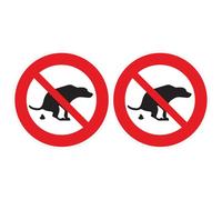 Ambiance - Adhesivo decorativo para panel de adhesivo con pipi de perro, prohibido, señalizado, laminado, plastificado, resistente al agua y a los rayos UV, no dejar que los perros orinar redondos, 2