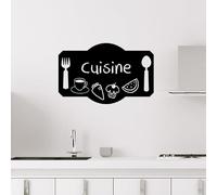 Ambiance - Adhesivo decorativo para pared, diseño de bandeja de cocina, 75 x 120 cm, color negro