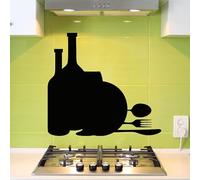Ambiance - Adhesivo decorativo para pared, diseño de comida, 75 x 85 cm, color negro