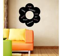 Ambiance - Adhesivo decorativo para pared, diseño de flores, 85 x 75 cm, color negro