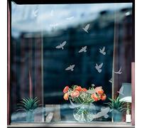Ambiance - Adhesivo decorativo para ventana de cristal, transparente de pájaros, adhesivo anticolisión para ducha, oficina, ventana, baño y cocina, 40 x 40 cm, 15 pegatinas