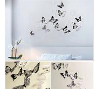 Ambiance-Live 18 Pegatinas 3D de Mariposas en Blanco y Negro