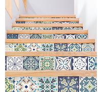 Ambiance-Live col-RV-0541_15x105cm_4bandes Stickers Adhesivos Escalera carrelages, Vinilo, Multicolor, 4 bandes de 15x105 cm, 4