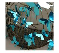Ambiance-Live Juego de 12 Adhesivos 3D de Mariposas, Efecto Espejo Azul