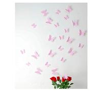 Ambiance-Live Kit de 12 Pegatinas 3D de Mariposas Rosas