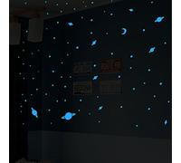 Ambiance-Live Pegatinas fosforescentes del Universo, 300 Estrellas, Luna y Planetas, Color Azul