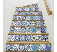 Ambiance-Live col-RV-0547_15x105cm_6bandes Stickers Adhesivos Escalera carrelages, Vinilo, Multicolor, 6 bandes de 15x105 cm, 6