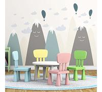 Ambiance - Pegatinas de pared para niños, decoración de la habitación del bebé, adhesivo de pared gigante, para niños, montañas, escandinavas, ayaka, 40 x 60 cm